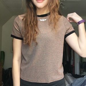 SPARKLE/GLITTER TEE (copper/rusty)